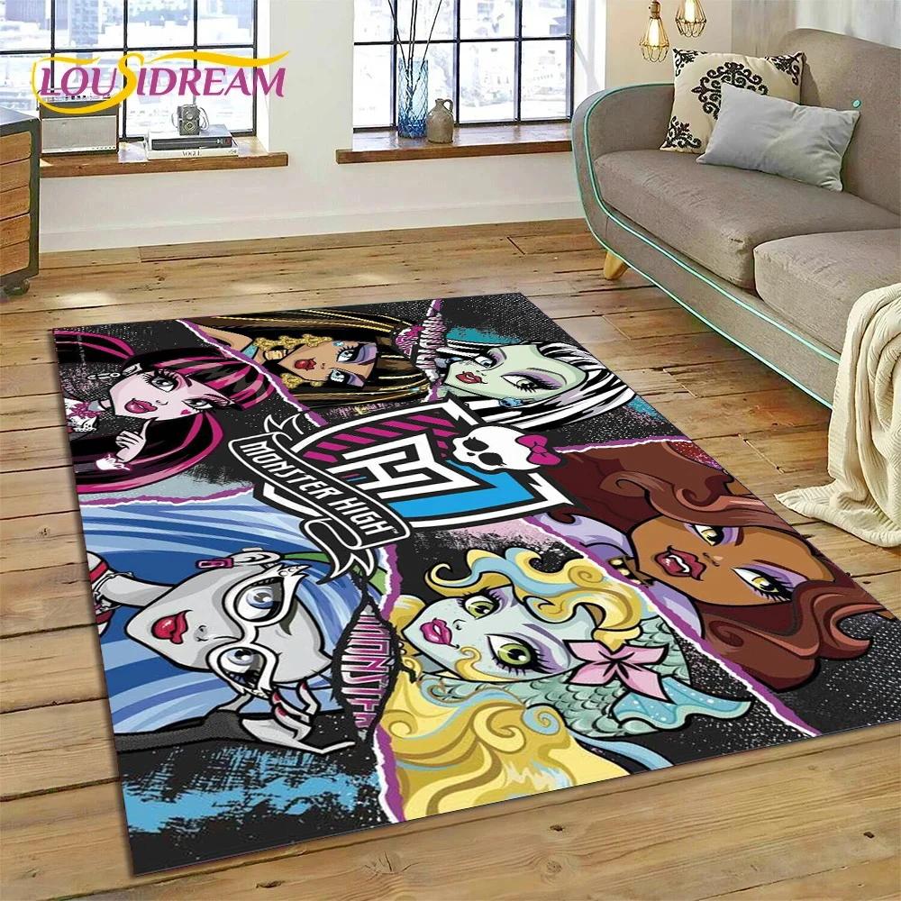Cartoon Monster High Draculaura Vampire Rug Carpet for Living Room Bedroom Home Decor,Non-slip Decoration for Sofa Doormat Gift