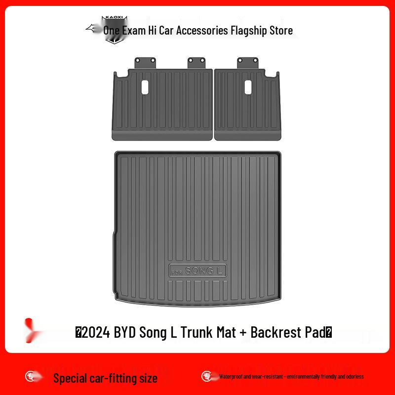 2024 BYD Song L Car Floor Mats Set: TPE, Eco-Friendly, Waterproof, Wear-Resistant, Includes Trunk Mat & Backrest Pad