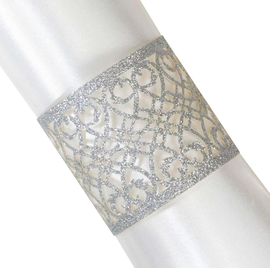 100/50Pcs Napkin Rings Sparkling Paper Napkin Holder Disposable Napkin Bands Napkin Holder For Wedding Party Dinner Table Decor