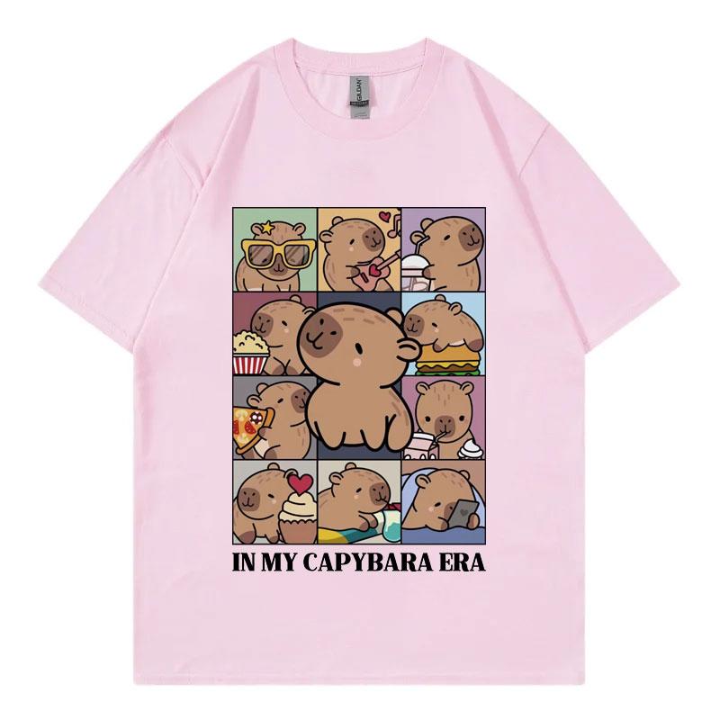 In My Capybara Era T-Shirt Clothing Fashion Short Sleeve T Shirts Summer Casual Loose Cotton T-Shirts Streetwear