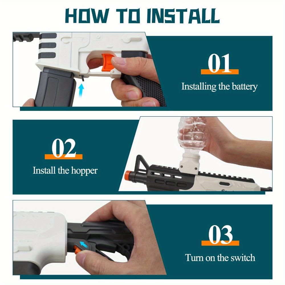 Jucărie electrică cu gel M416, pistol de jucărie complet automat Splat-Blaster cu ochelari de protecție în curte în aer liber Joc de tragere pentru băiat Cadou de aniversare Cadou de Crăciun