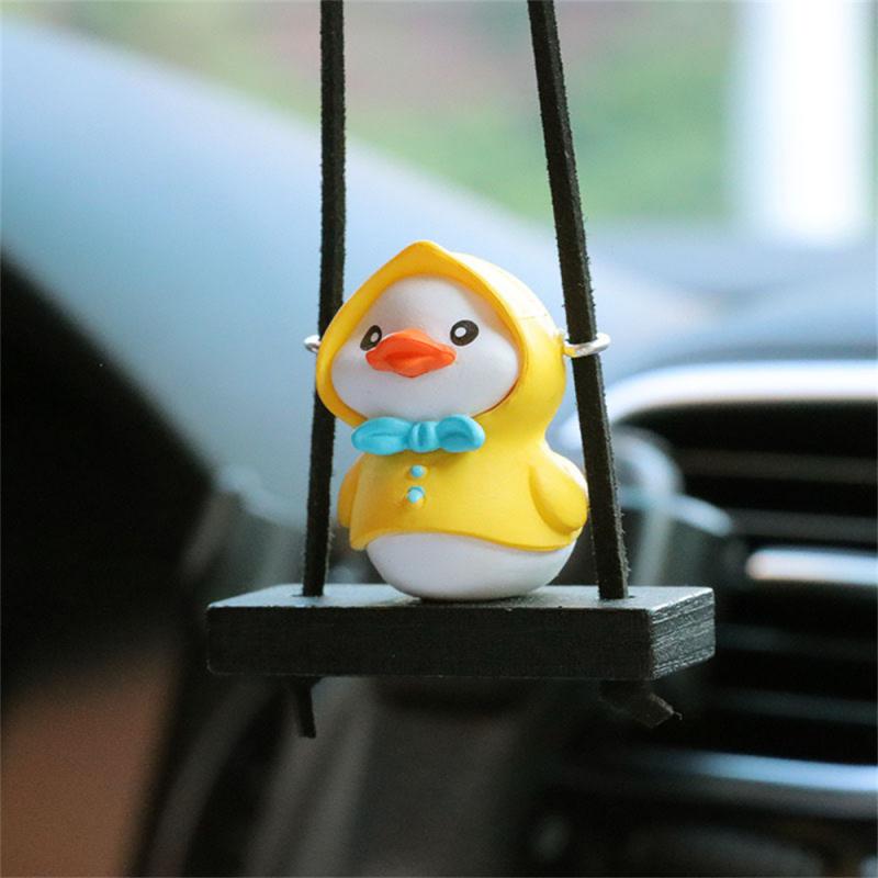 

1pc Car Rearview Mirror Hanging Pendant Swing Duck Cartoon Nterior Decoration Pendant Ornaments Gifts Car Accessories