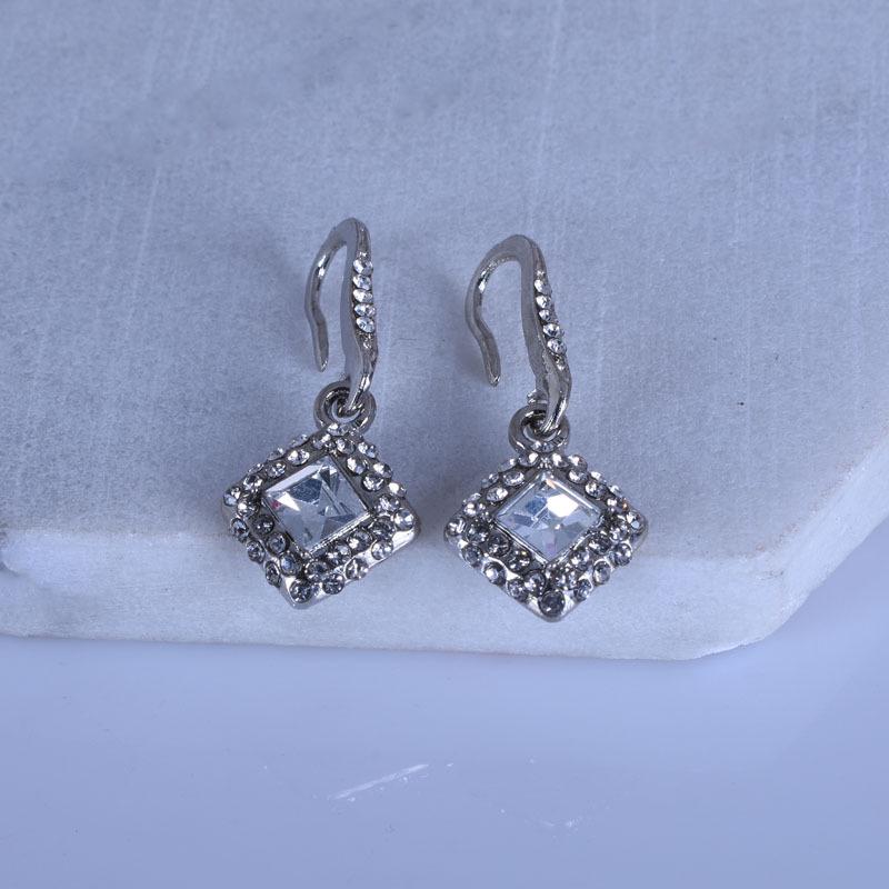 Stylish Square Zircon Earrings for Women - European and American Design