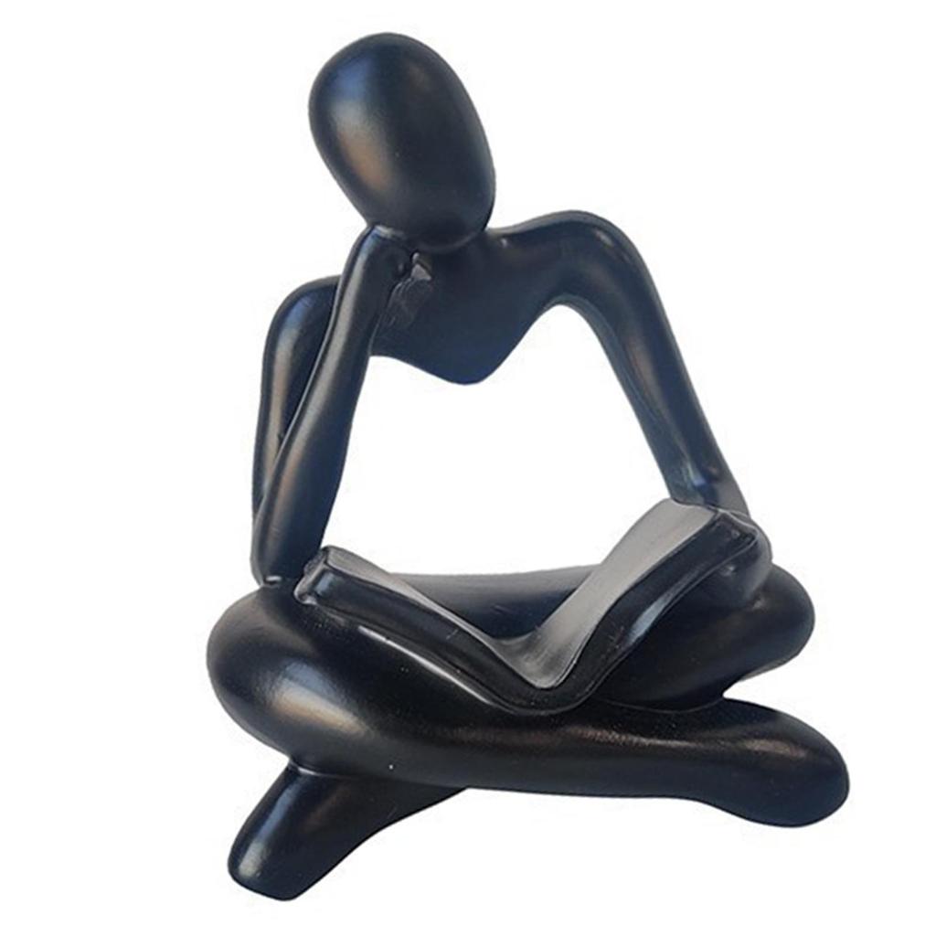 Nordic Style Abstract Thinker Statue Tabletop Collectable Shelf Creative Human Figurine for Cafe Holiday Decorations Home Office