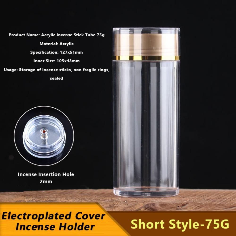 Transparent Incense Stick Tube with Detachable Airtight Lid Incense Storage Box Incense Holder