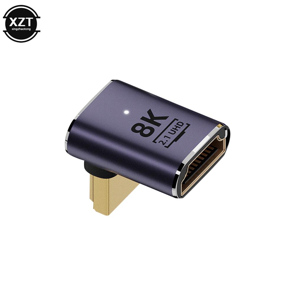

Адаптер DP, совместимый с HDMI, 90 градусов, угловой, MiniDP (папа) - MiniDP (мама), конвертер, разъем 8K 60HZ, мини-удлинитель HDMI-совместимого