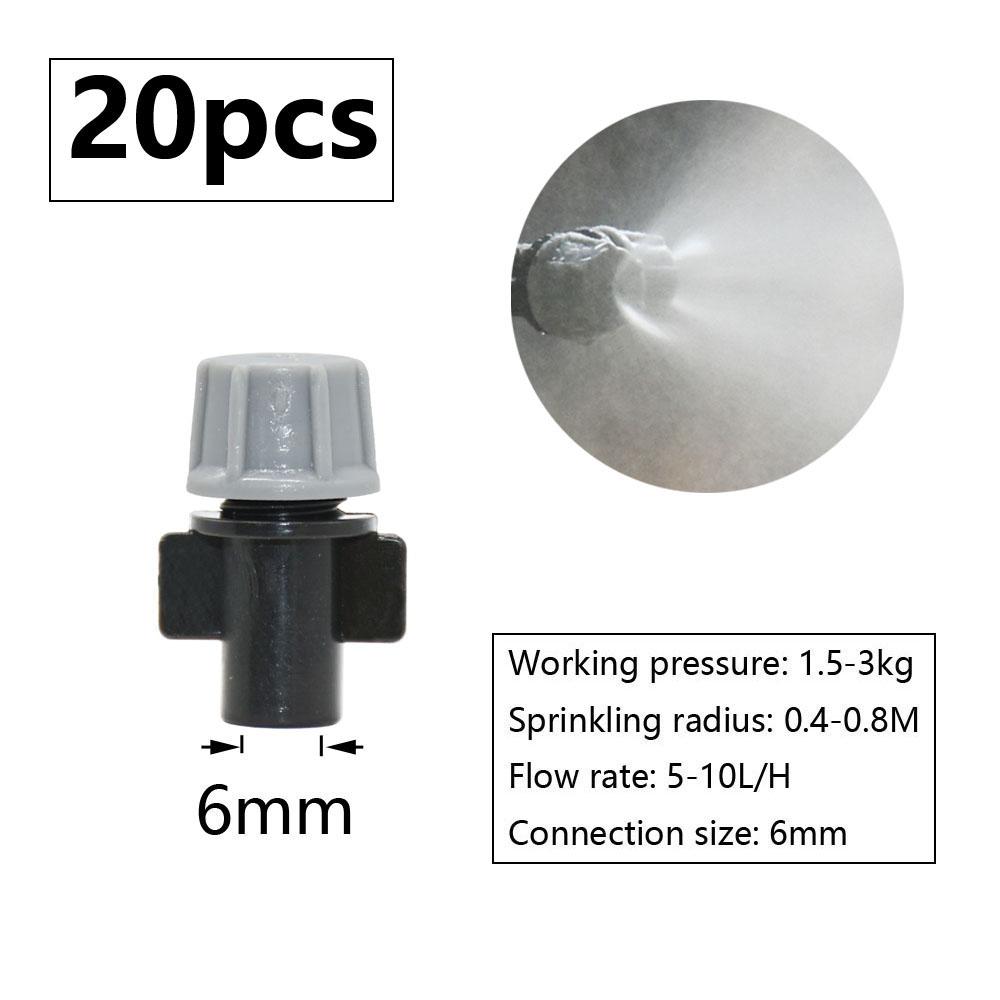 

1/4inch Misting Nozzle Dripper Watering Sprayer Atomizing Sprinkler Garden Irrigation System With Hose Tee Barb Thread Connector