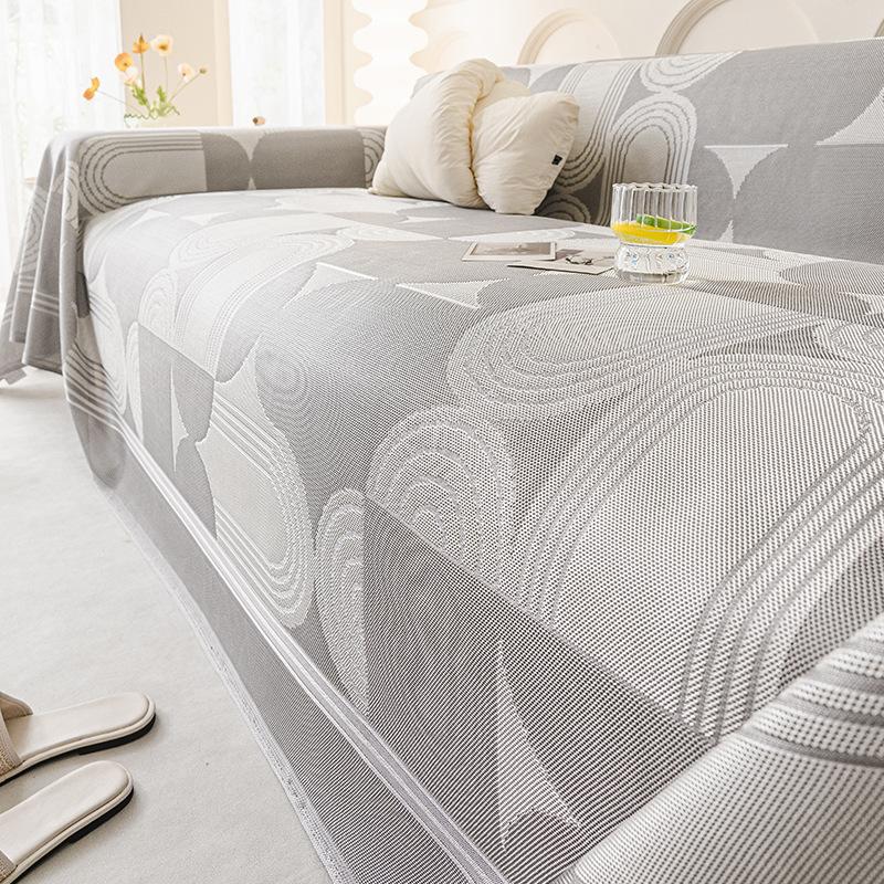 Summer Ice Silk Sofa Towel Simple Ins Style Fully Covered Anti-Slip Sofa Cover Cloth Cool Sofa Cushion