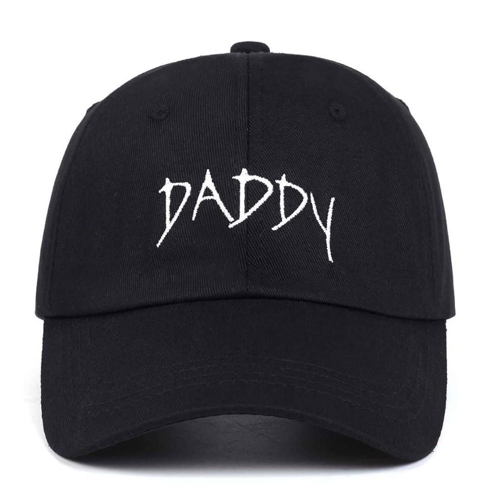 Cotton Couple Cap Adjustable Sunscreen Hats Fashion DADDY MAMI Baseball Cap For Man Women DADDY Black