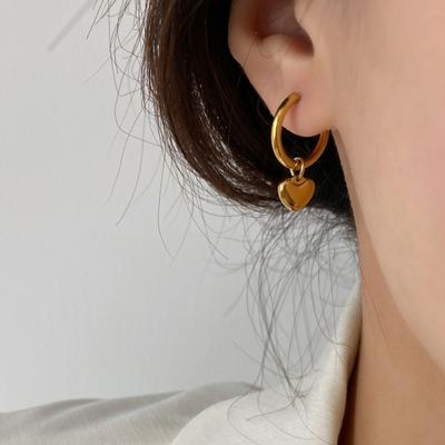 Herz Schmuckset Goldene Herzkette Creolen Set Geburtstags-Jubiläums-Hochzeitsgeschenke