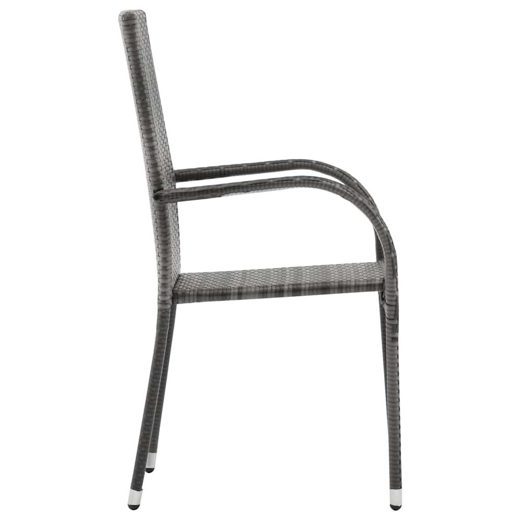 vidaXL 3-tlg. Garten-Essgruppe Poly Rattan Grau