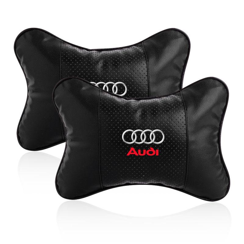 1/2Pcs Leather Car Interior Seat Headrest Neck Pillow Car Accessories For Audi C7 C6 C5 B5 B6 B7 B8 B9 D3 Q3 Q5 Q7 TT A1 A3 A4 A5