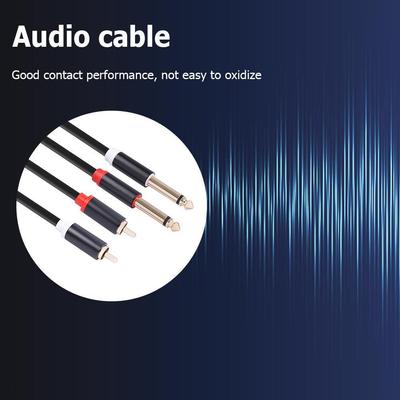 1.5m 2 RCA Male To 2 6.35mm Jack Male Audio Cable Replacement 2 To 2 Connector Splitter Cord for Speaker Mixer Amplifier