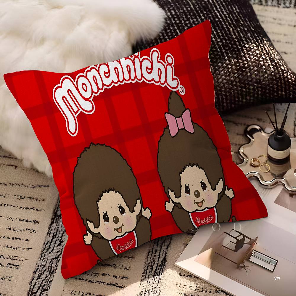 Anime M-Monchhichi Personalizovaný povlak na polštář Dětský pokoj Divoká párty Dekorace Povlak na polštář Dětské narozeniny Sprchový dárek