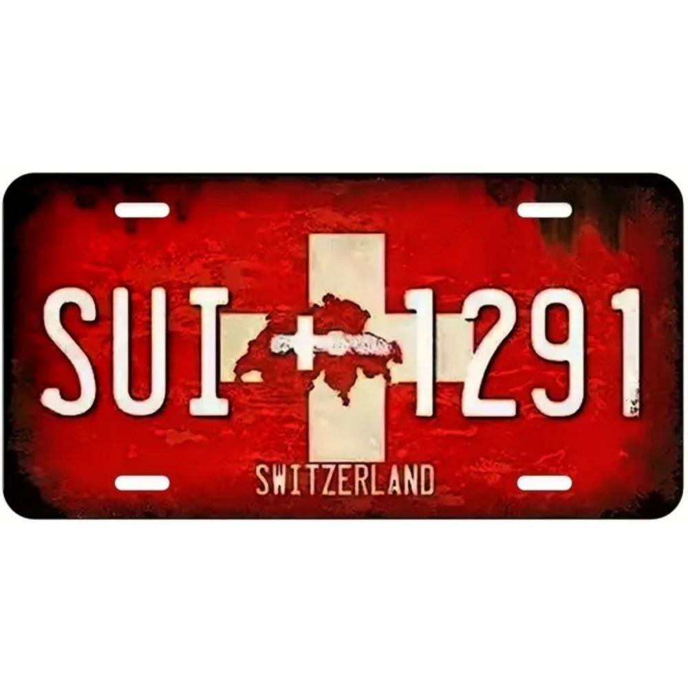 Souvenir Number for the Car , Car Number Plate for Interior Decoration, Metal, 15x30 Cm