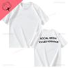 SOCIAL MEDIA KILLED ROMANCE Women Print T-shirt Fun Custom Couple Short Sleeve Cotton Crew Neck Top for Men and Women Gothic