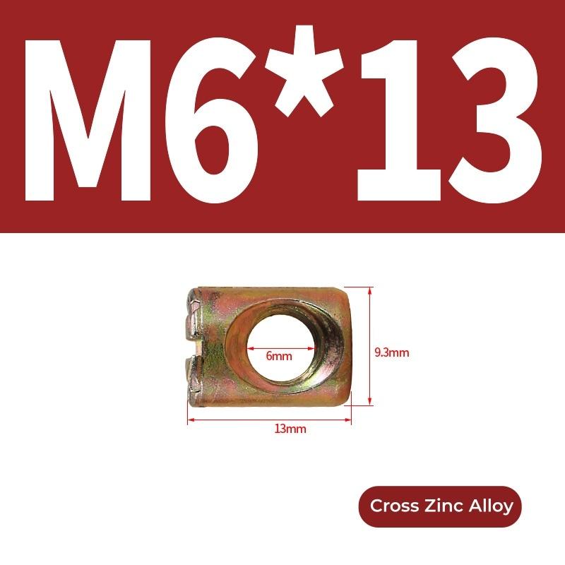M6 M8 Barrel Nuts Bolts Cross Dowel Slotted Hammer Embedded Nut Horizontal Hole Nut For Beds Chairs Furniture