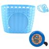 Kids Bike Basket with  Adjustable Straps and Cute Cartoon Bell, Plastic Bicycle Handlebar Basket for Kid Boys and Girls