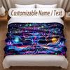 Tree of Life Theme Soft Blanket Personalized Custom Name Text Print Warm Blanket Home Sofa Bedroom Decor