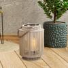Pastoral Rattan Candle Lanterns Cage Holder Farmhouse Lantern Table Lamp for Indoor and