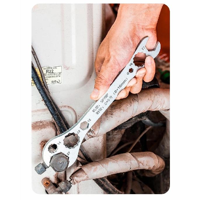 Multi functional Air Conditioner Wrench Open End Set Ultra-thin Flat wrench Tool Multi-Function Double-End Fixed
