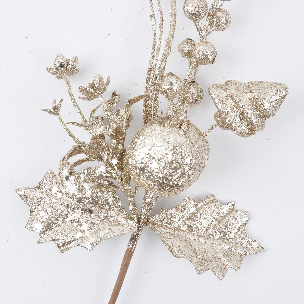 Holiday Decorative Picks Set of 6 with Glitter Finish for Use In Christmas Tree Decorations and Tabletop Arrangements