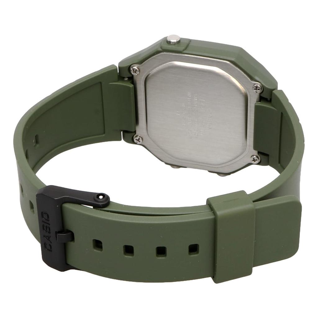 Pánské standardní digitální hodinky CASIO, vojenská zelená, zámořský model [Casio] W-217H-3AV [Položka]