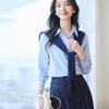 VICTORIA&VERA Women's Detachable Color-Block Shawl Long-Sleeve Shirt