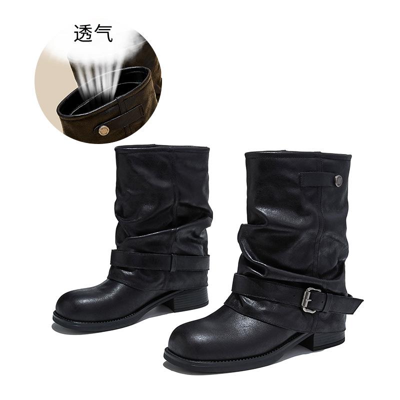 Wasteland wind pile boots autumn and