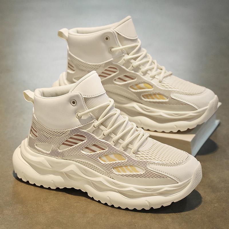 High top 22 new autumn thick sole non-slip heightening youth basketball sports shoes casual dad trendy shoes