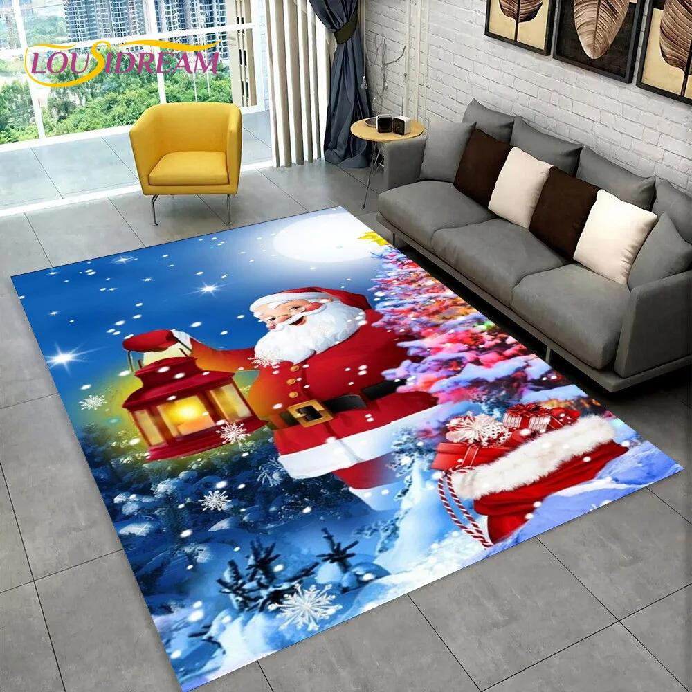 Santa Claus Vánoční stromeček Elk Area Koberec,Koberec do obývacího pokoje Ložnice Rohožka Rohožka Vánoční dekorace,Protiskluzová podložka