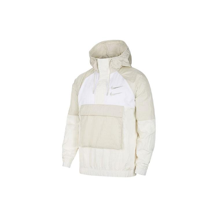 Men s Nike As Nsw Swoosh Jkt Wvn Nfs Casual Sports Woven Jacket Autumn White DJ0477-072 XL