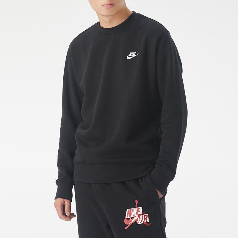 Nike Αθλητικό Φούτερ Club Fleece με Στρογγυλή Λαιμόκοψη Ανδρικά Μπλούζες Μαύρο BV2663-010