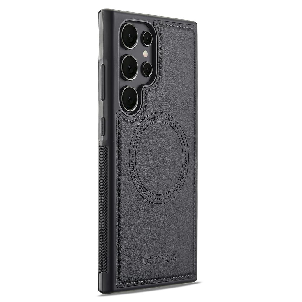 

LC.IMEEKE For Samsung Galaxy S25 Ultra Magnetic Case Compatible with MagSafe Leather TPU Back Cover Brown