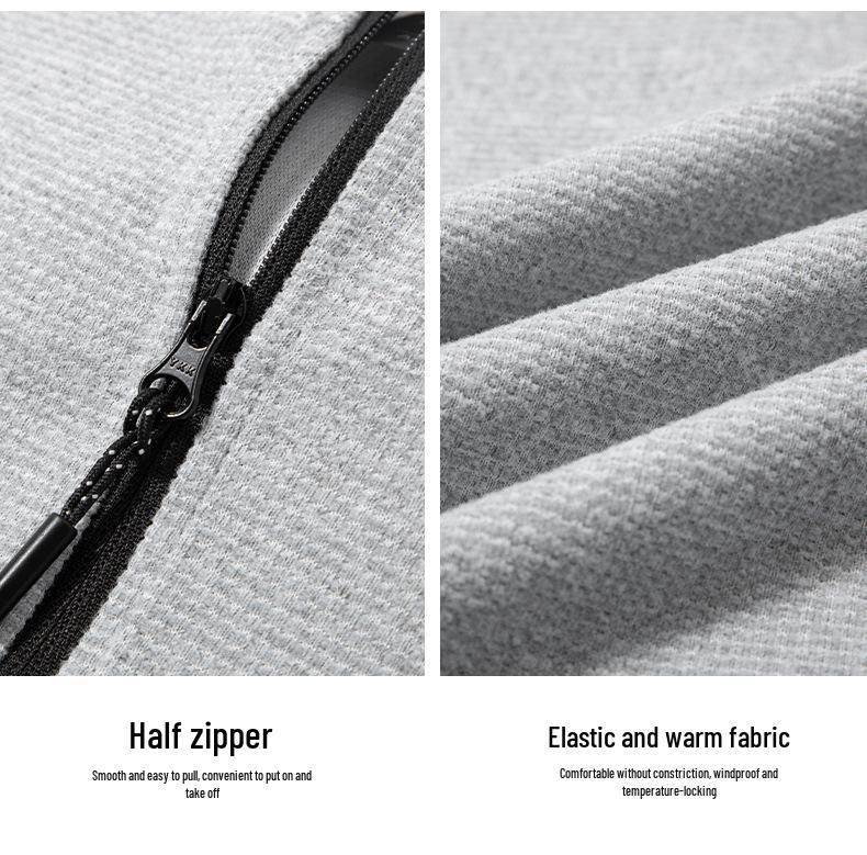 Men's Quick-Dry Elastic Long-Sleeve T-Shirt - Brushed Fleece Winter Hiking Base Layer