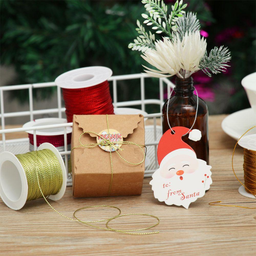 Meters Gold Silver Red Bracelet Making Tying Rope Tag Line Christmas Strap Ribbon Packaging Thread Metallic Cord Tinsel String