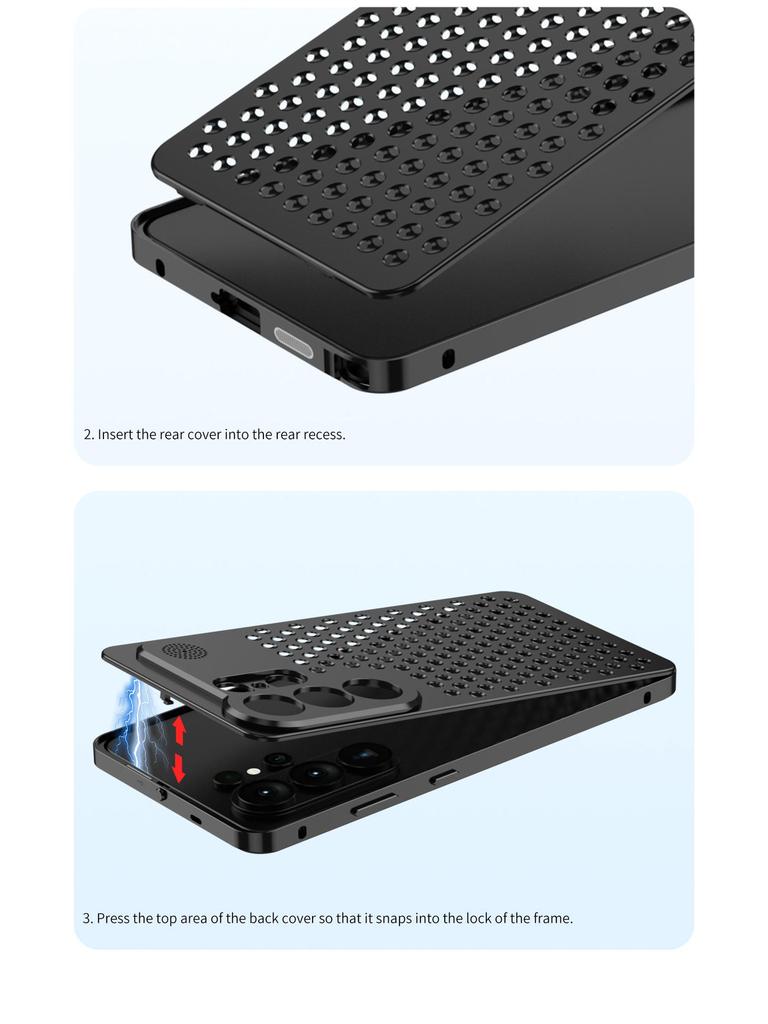 Metal Heat Dissipation Aromatherapy Phone Case for Samsung S26 Ultra/S25U - Anti-Drop Full Coverage with Buckle.