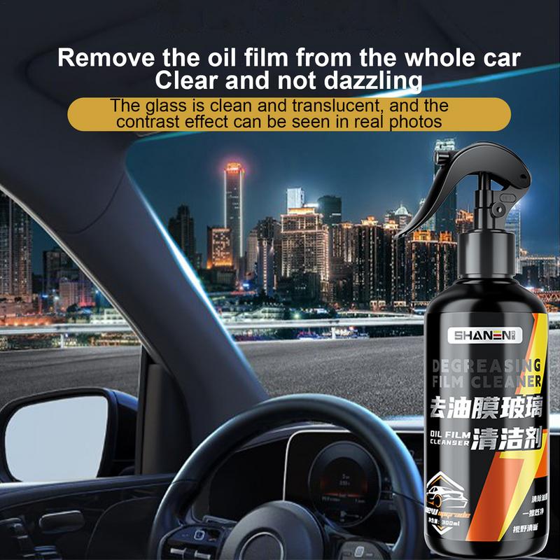 Windshield Oil Film Cleaner 300ML Car Oil Film Water Spot Remover Simple And Convenient Use Cleaner Without Damaging Glass For