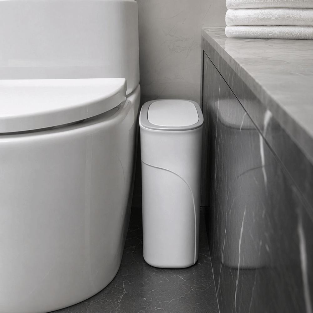 Odor-Free Waterproof Garbage Bin Slim Narrow Gap Living Room Dustbin  Space Saving