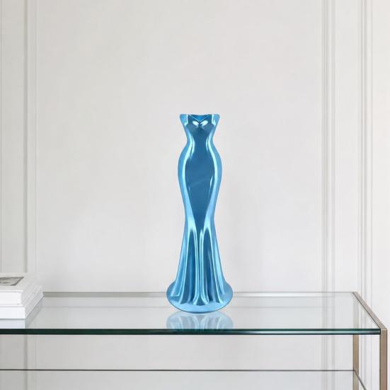Elegante Kleiderförmige Vase, 3D-gedruckter minimalistischer Blumenhalter, Moderne dekorative Knospenvase für Wohnzimmer, Eingangsbereich, Schminktisch, Heimdekoration