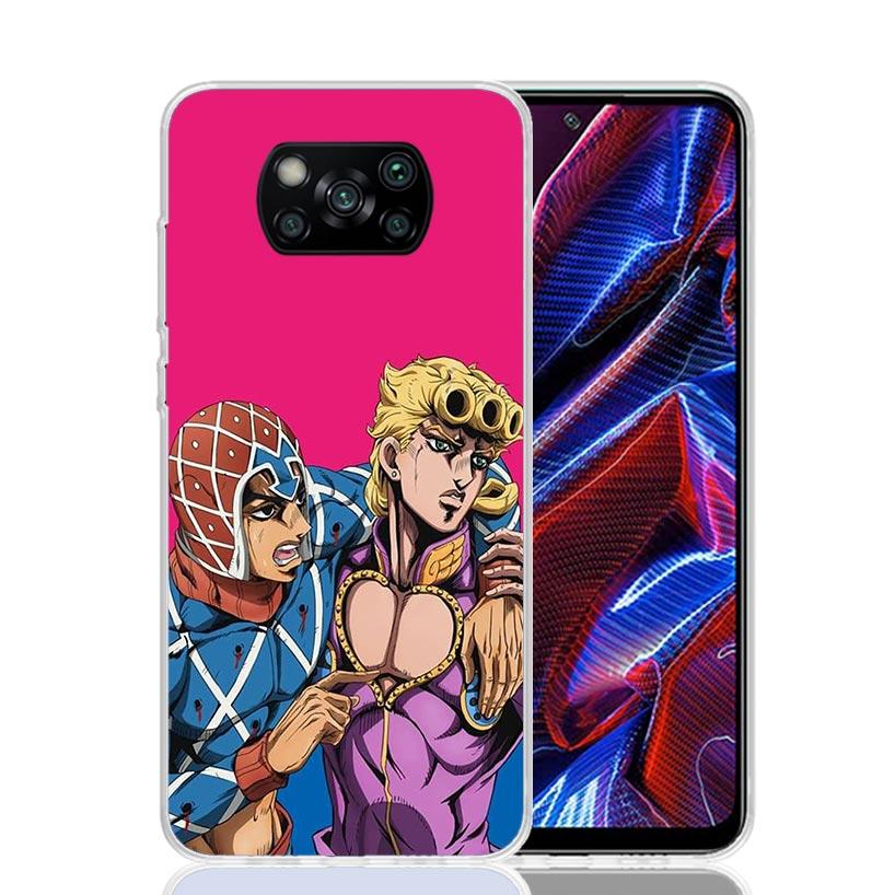 JoJo Adventure Giorno Giovanna Phone Case For Xiaomi Poco X7 X6 X5 Pro F7 Ultra Redmi 15C 15 13 13C 12 12C 10 10A 10C 9 9A 9C 9T