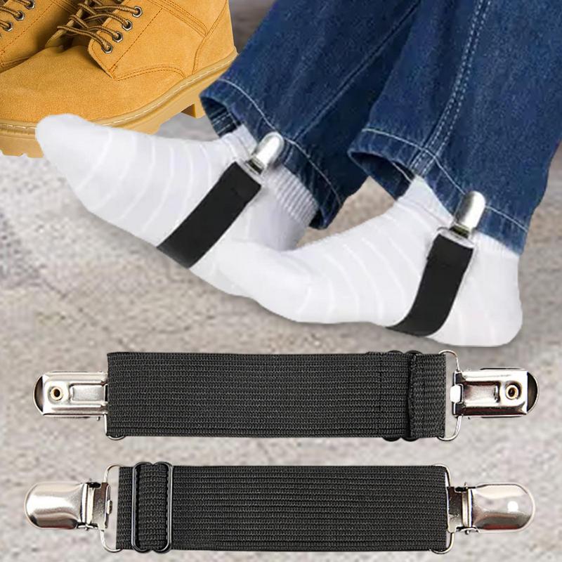 Pants Straps Motorcycle Biker Jeans Adjustable Keeping Straps Motorcycle Riding Pant Clips Boot Straps Set Of 2 For Women Men