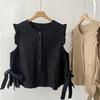 Spring New Fashion Popularity Cardigan Bow Tie Coat Summer Loose and Versatile Shoulder Women's Korean Chic Lacing Top