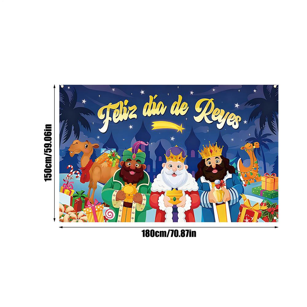 

Three Kings Day Backdrop 6x5ft Holiday Decoration Holiday Photography Backdrops For Party Hosts Photographers Family Gatherings синій