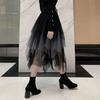 Gonna Donna Elastica Vita Alta Design Irregolare Orlo Multistrato Gonna Midi Decorata con Strass Scintillanti Gonna Party Modellante per Uso Quotidiano