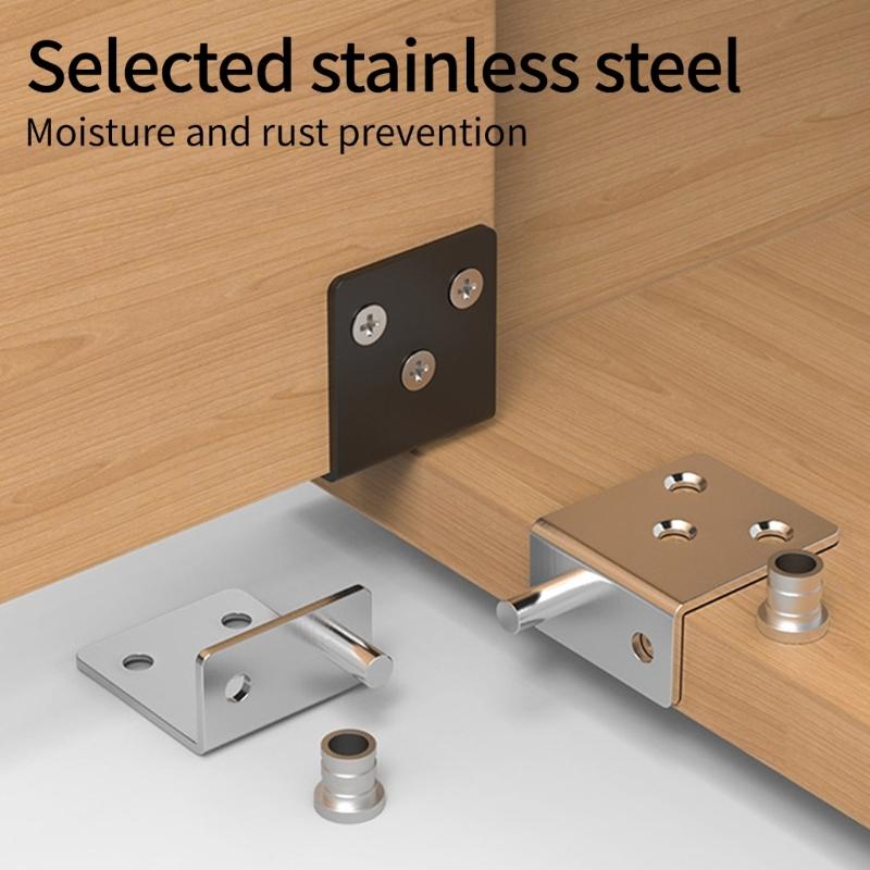 Multipurpose Stainless Steel/Iron Rotating Corner Brackets 4 Pack for Secure Fastening In Furniture and Building