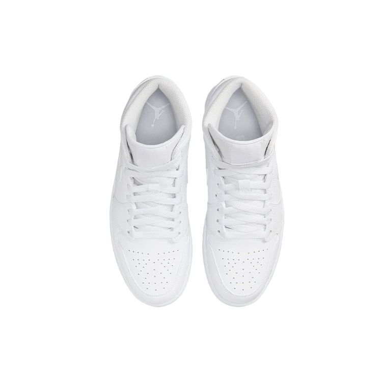 Air Jordan 1 Mid Triple White Men Sneakers 554724-136