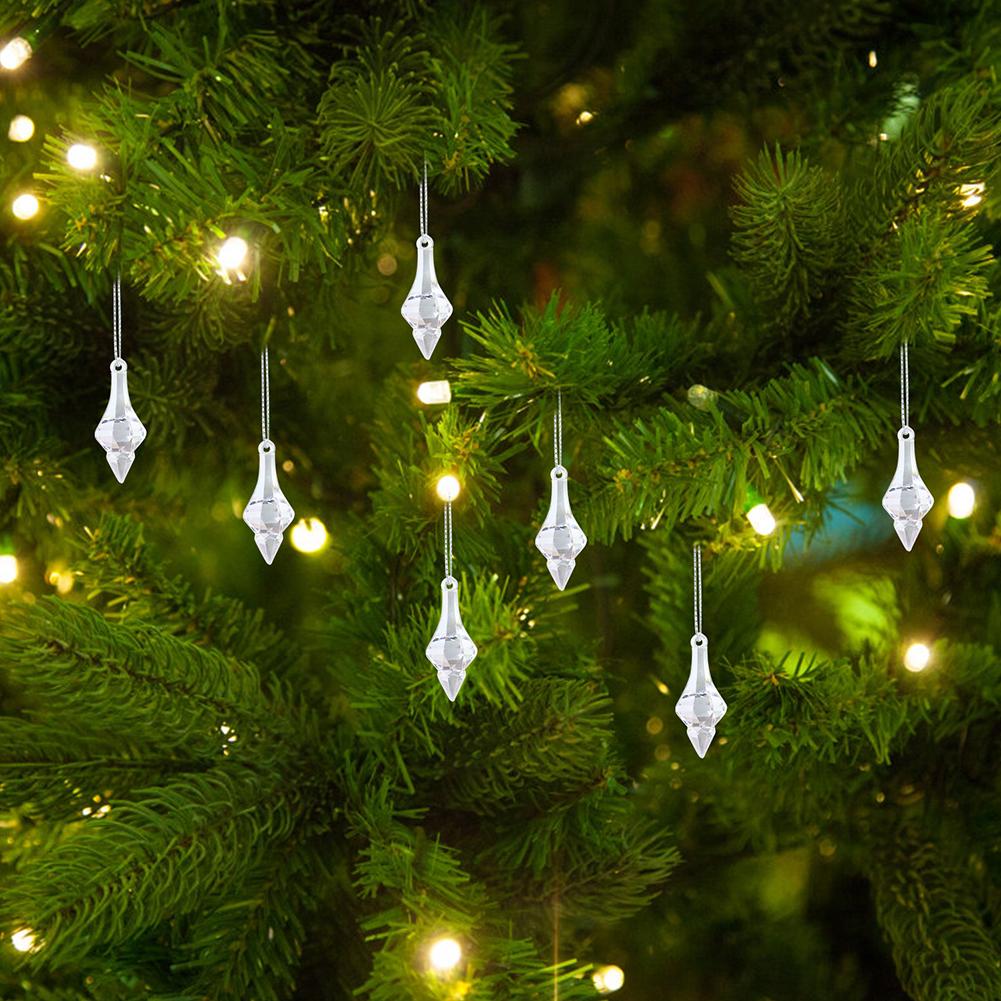 10-50PCS Crystal Xmas Tree Pendant Xmas Tree Decorations Hanging Festive Party Supplies Hanging Tree Personalized Pendant