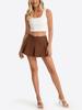 Gonna Corta Pieghettata a Vita Alta da Donna, Stile Tennis a Linea A, Gonna Casual