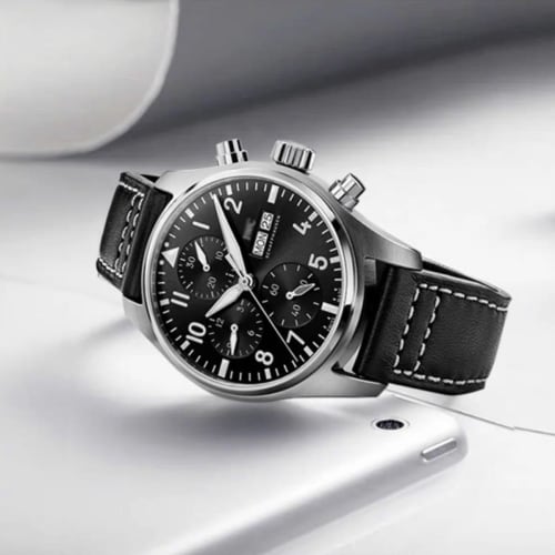 HEYOZURY IWC Strap, 20mm/21mm, Cowhide Leather Watch Band, Original IWC Pilot Series Mark XVIII IW327004/377714/387903/377709, Includes Replacement To